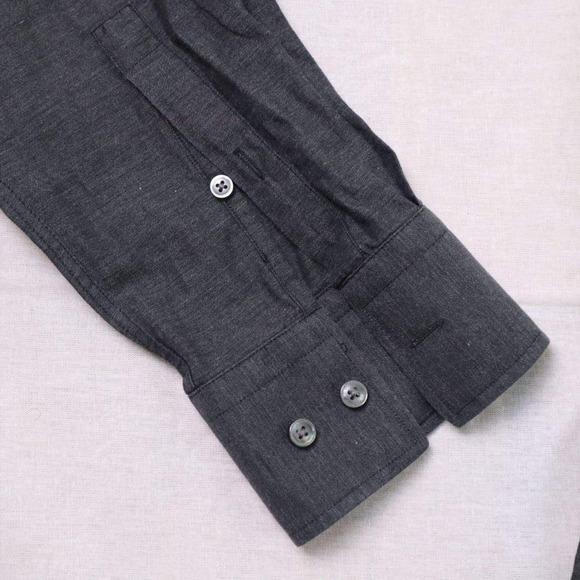 Hugo Boss Slim Fit Long Sleeve Button-Up Shirt Dark Gray Size 41/16 Turkey - Picture 8 of 8